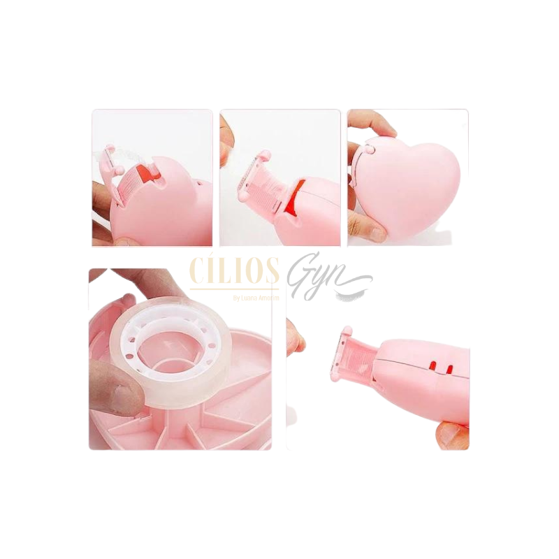 CORTADOR FITA VELCRO ROSA CORACAO