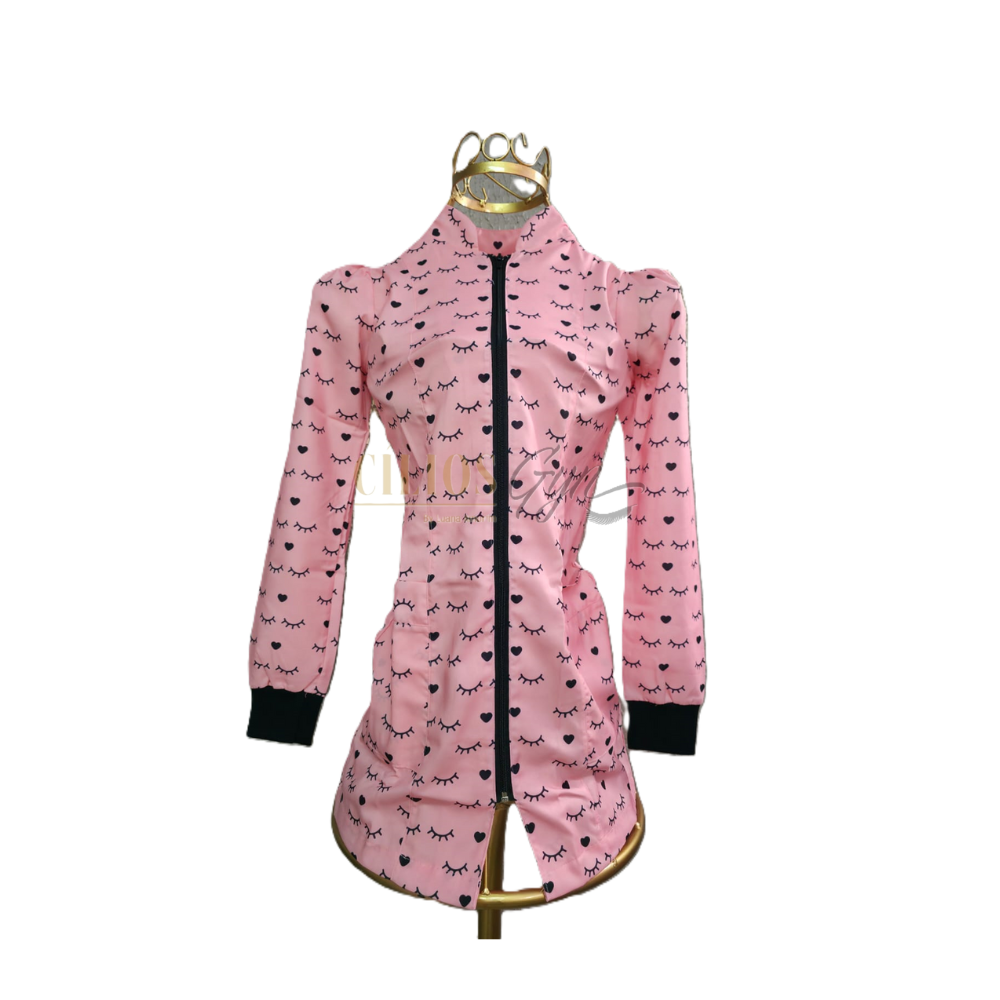 JALECO ROSA CLARO CILIOS MANGA LONGA