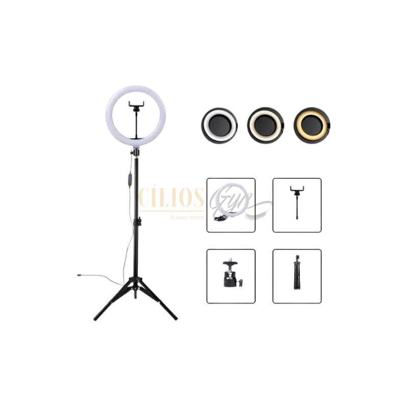 RING LIGHT LED COM TRIPE 26CM