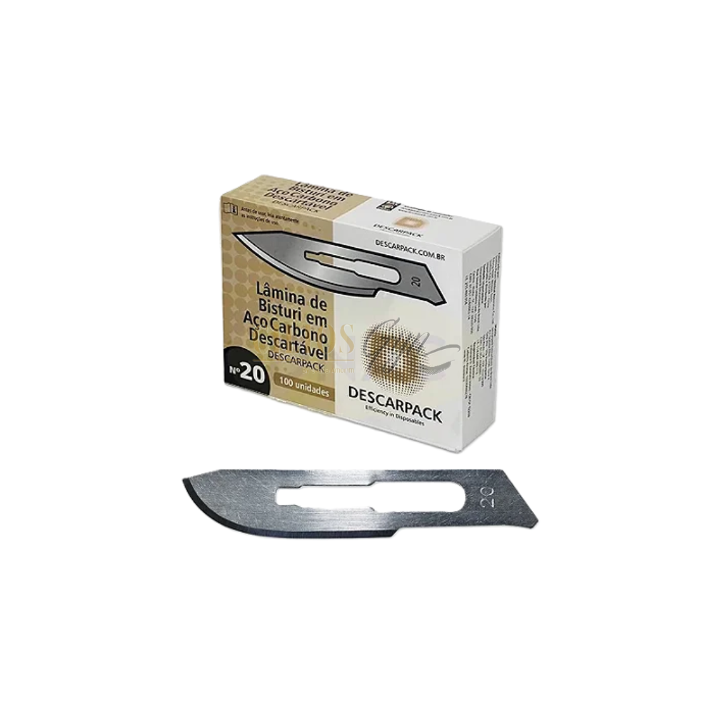 LAMINA BISTURI DESCARPACK N20 CAIXA 100 UNI